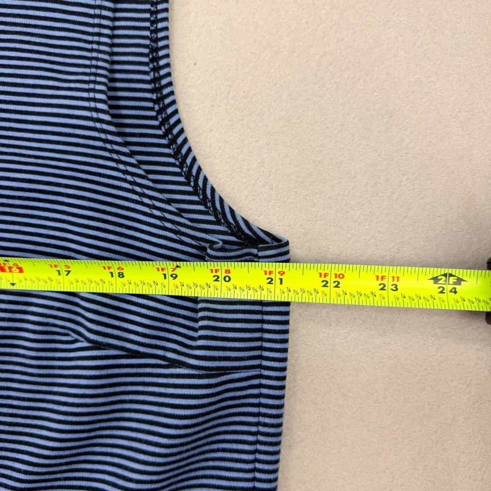 LL Bean Blue Black Striped Supima Cotton Modal Tank Top XL Regular 0WT71 - Picture 5 of 6